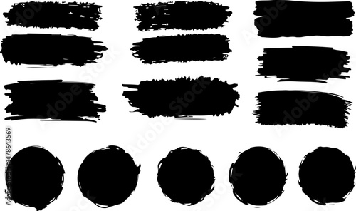 Black and white silhouette brush bundle on white background
