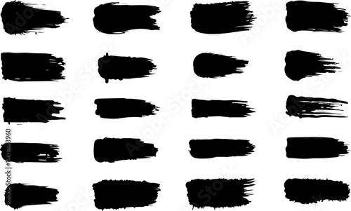 Black and white silhouette brush bundle on white background