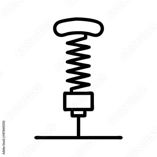 Line Icon of a Spiral Corkscrew, Simple Design for Wine Openers