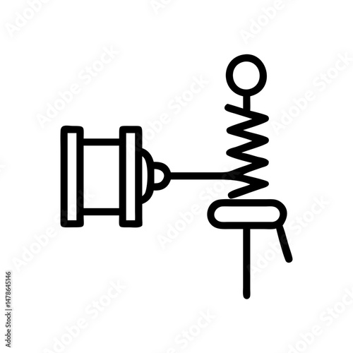 Line Icon of a Spiral Corkscrew, Simple Design for Wine Openers