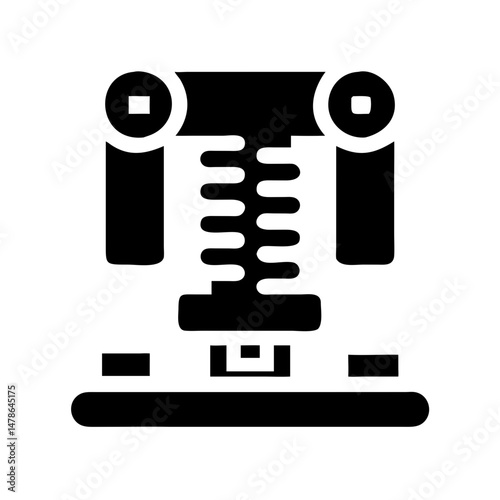 Abstract Black Silhouette Icon of a Mechanical Device or Tool, Simple Design