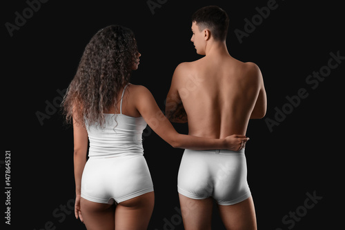 Young couple in stylish und...
