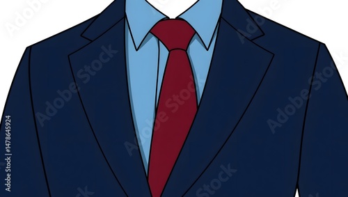 empty Men’s Dark Suit and Crimson Tie for Professional Look photo