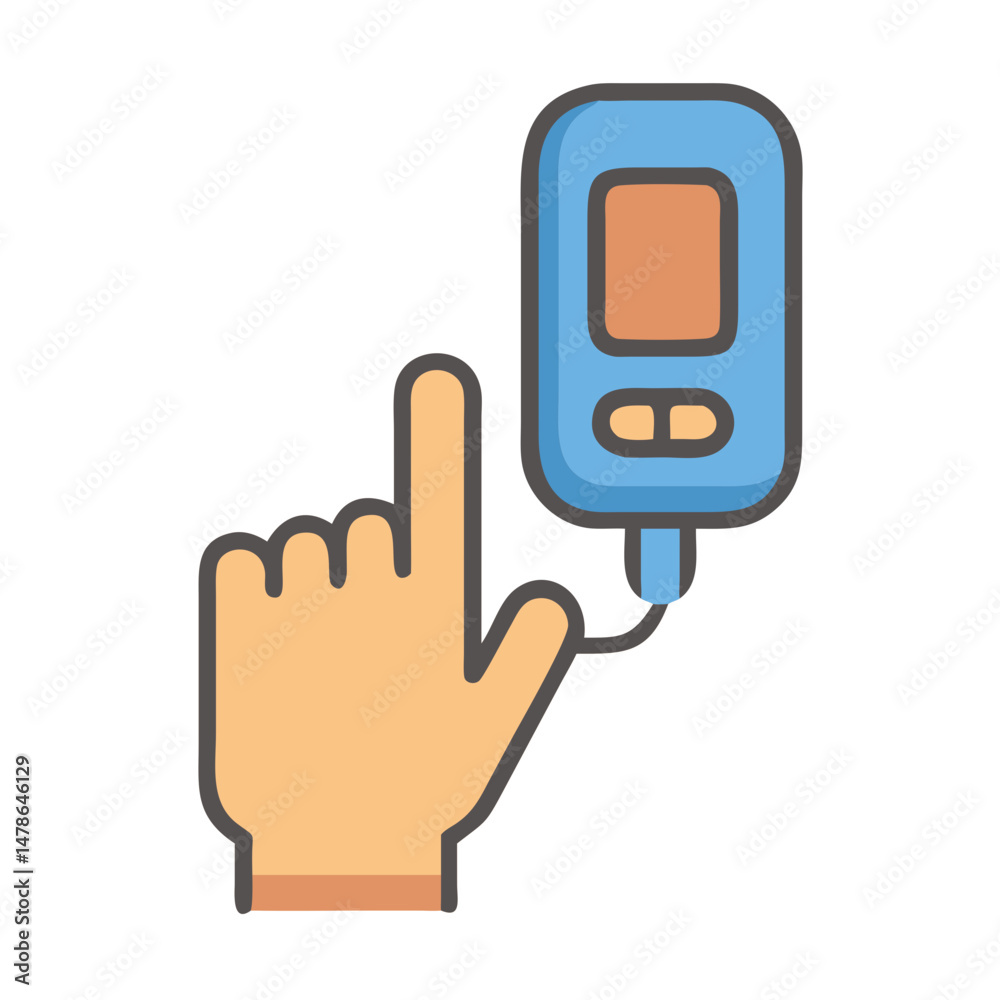 Fingertip Pulse Oximeter Icon , Flat Medical Device Vector Illustration Fingertip Pulse Oximeter Icon , Flat Medical Device Vector Illustration