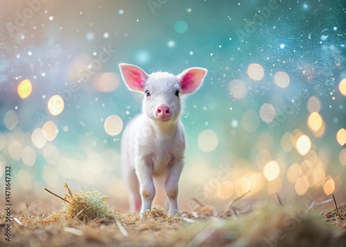Wallpaper Mural Playful Electric Glitter Farmyard Animals Pattern Background - Minimalist Stock Photo Torontodigital.ca
