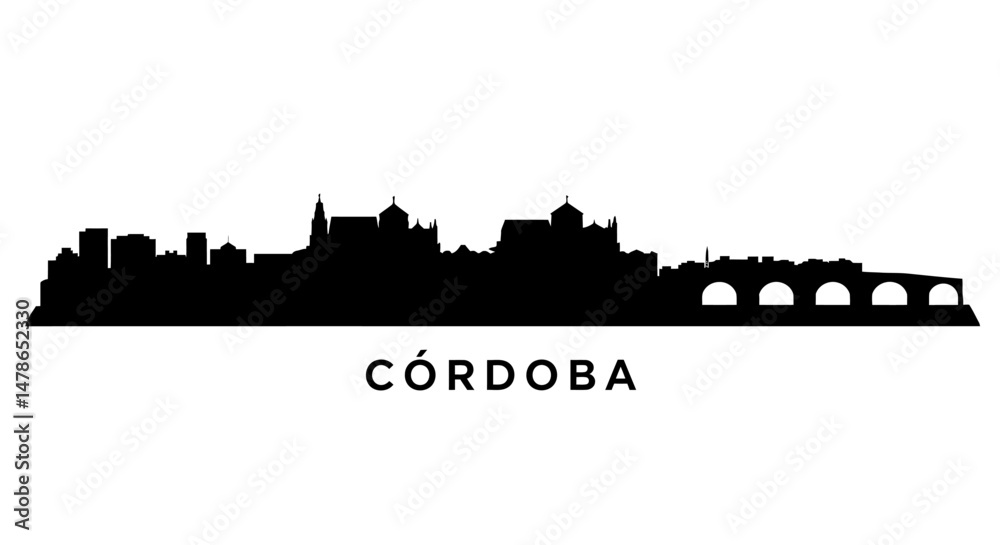 Fototapeta premium Cordoba Skyline Landmark Architecture Vector.