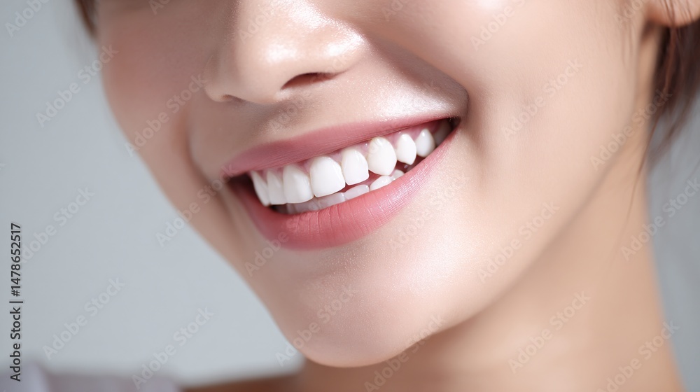 Fototapeta premium Beautiful Smile Revealing Bright White Teeth