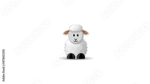 Stylized sheep illustration on white background graphic design element