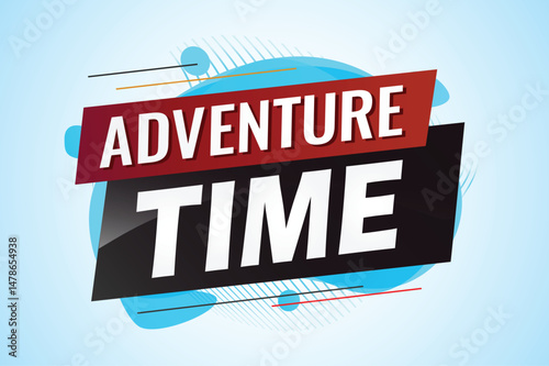 Adventure time word concept vector illustration with lines 3d style for social media landing page, template, ui, web, mobile app, poster, banner, flyer, background, gift card, coupon, label, wallpaper