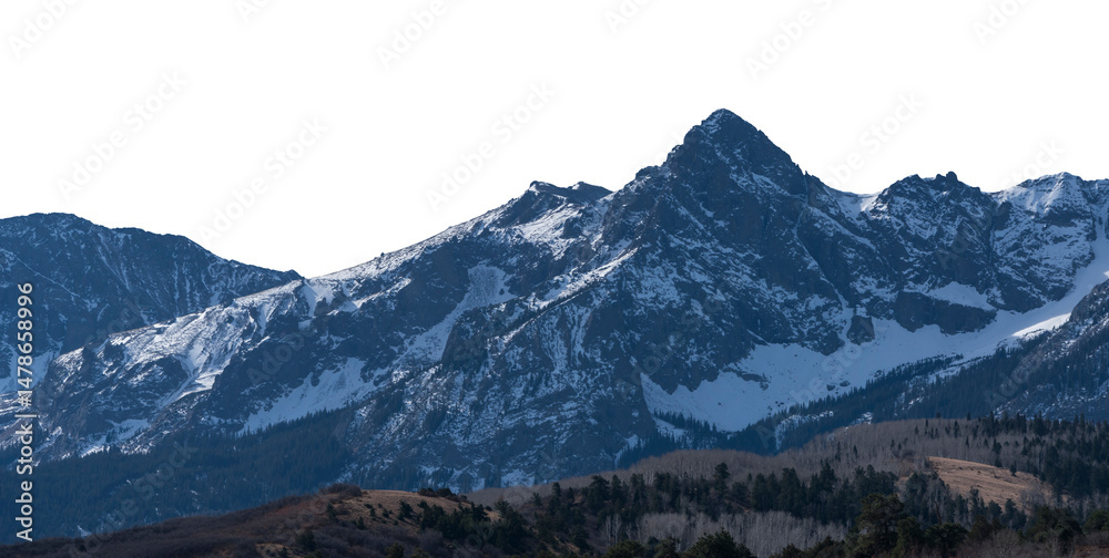 Fototapeta premium Winter Hill View Transparent Photo