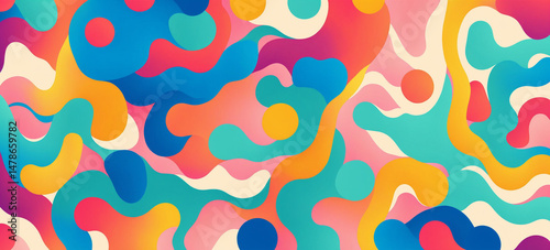 vibrant abstract fluid shap...