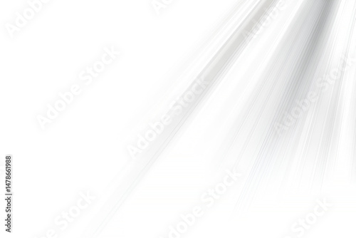 Radiant burst of light from the corner illuminating a white space elegant and suitable for various creative projects