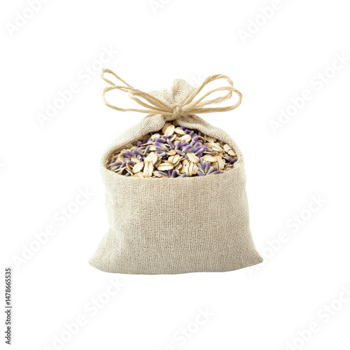 Aromatic Lavender and Oatmeal Bath Soak in Linen Bag