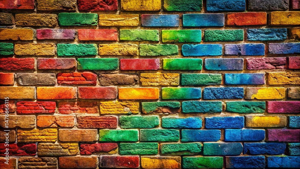 Fototapeta premium Rustic Multicolored Brick Wall Texture: Design Ideas for Home & Garden