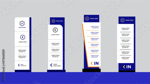 Totem signage exterior and interior template set corporate identity