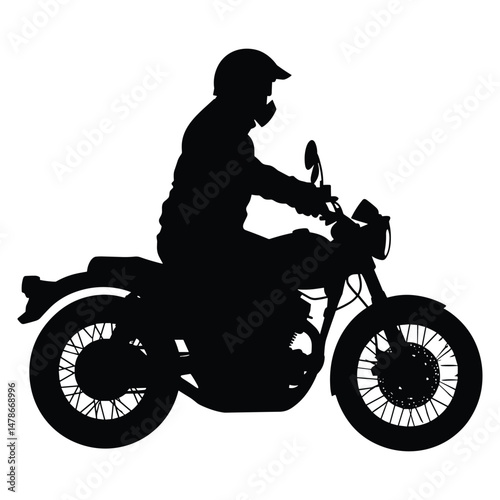 Person riding motorcycle in casual position