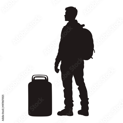 Man carrying suitcase ready for travel