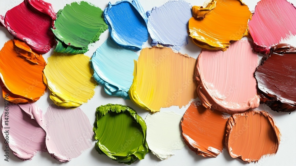 Vibrant Color Palette: Oil Paint Swatch