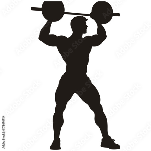 Man doing powerlifting squat with barbell