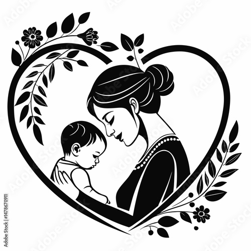 create-a-black-silhouette-vector-of-a-mother-gentl.eps