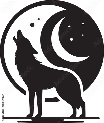 Howling Wolf Silhouette