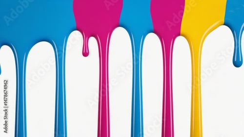 Dripping vibrant paint colors