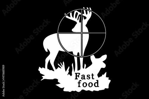 Fast food deer hunting svg hunting quotes typography t-shirt design for cricut.