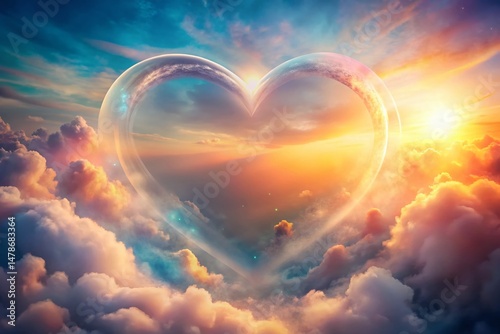 Soft Focus Heart Appliance Element: Romantic Aerial Wallpaper Illustration