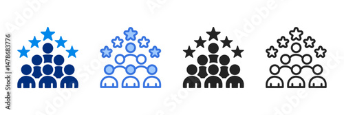 Client  Icon Set Multiple Style Vector Illustration 