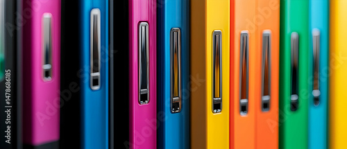 Colorful Stacked Filing Folders