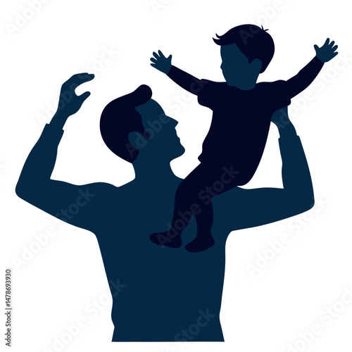 Father Lifting Son in the Air Silhouette