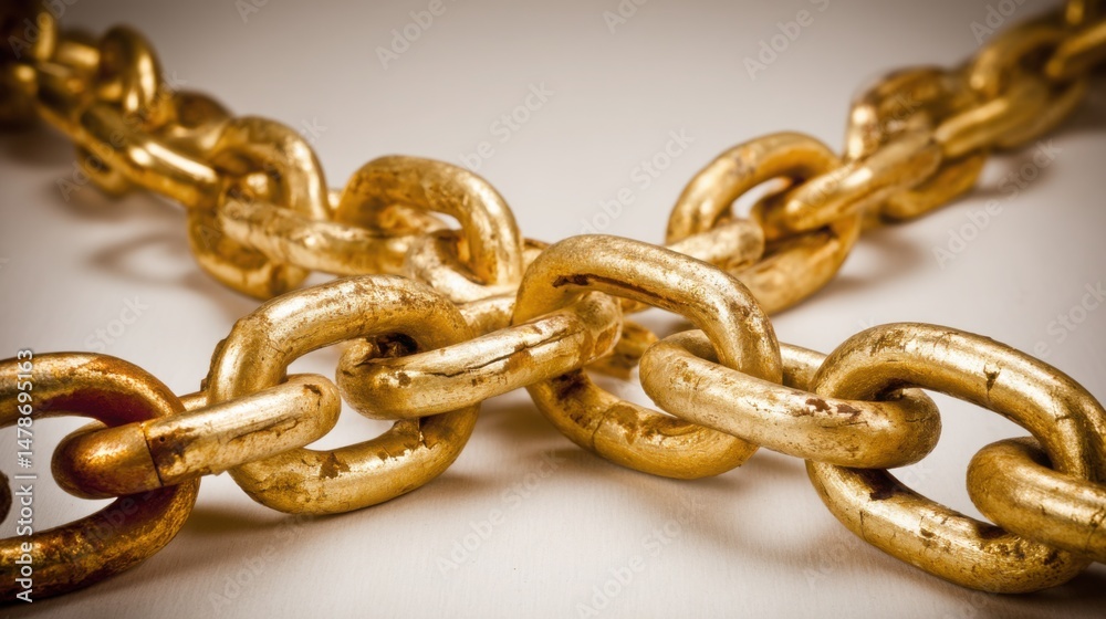 Fototapeta premium Strong chain symbolizing data assurance and credibility in secure communication and trust concept for security