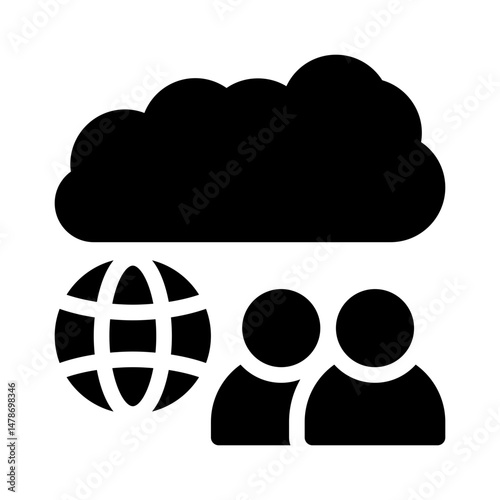 social network glyph icon