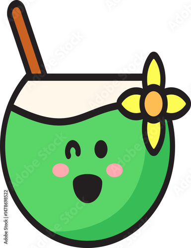 Cute Food and Drinks Cartoonist Icon