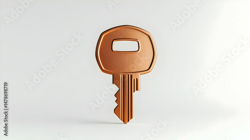 3D Rendered Copper Key Icon