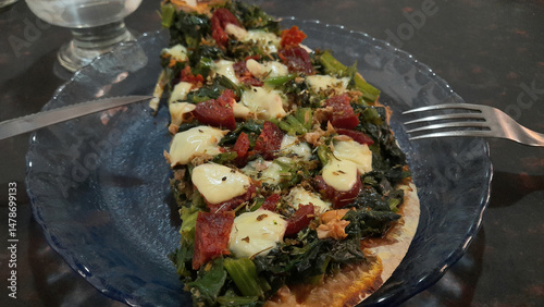 Gluten-free pizza with quinoa base