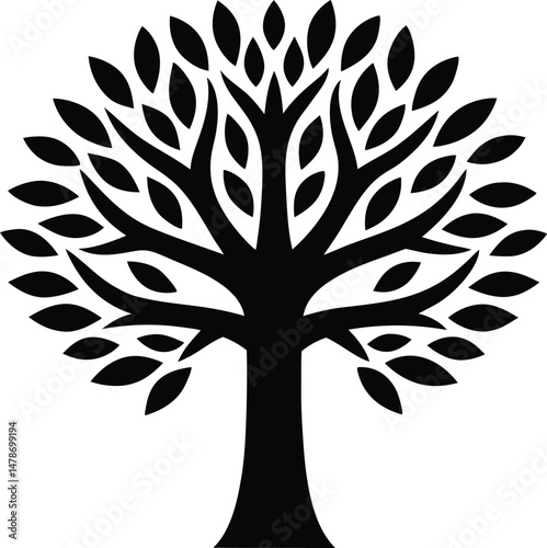Beech Tree Icon Vector Art Illustration