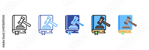 Law Book Multi Style Icon Set