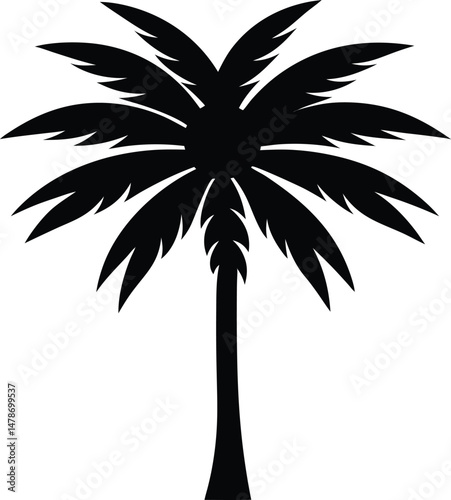 Cabbage Palm Tree Icon Vector Art Illustration