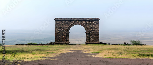 Ancient Stone Archway Overlooking Valley