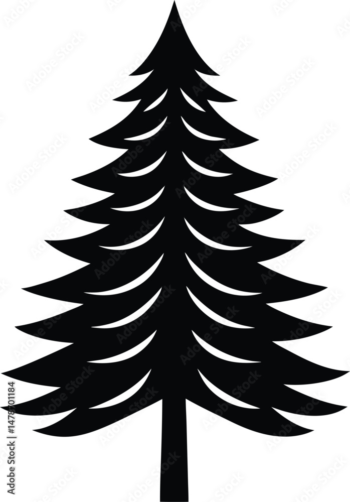 Obraz premium Cypress Tree Icon Vector Art Illustration