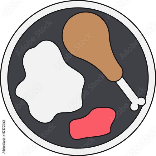 Cute Lunchtime Brush Style Icon