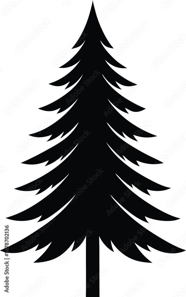 Naklejka premium Fir Tree Icon Vector Art Illustration