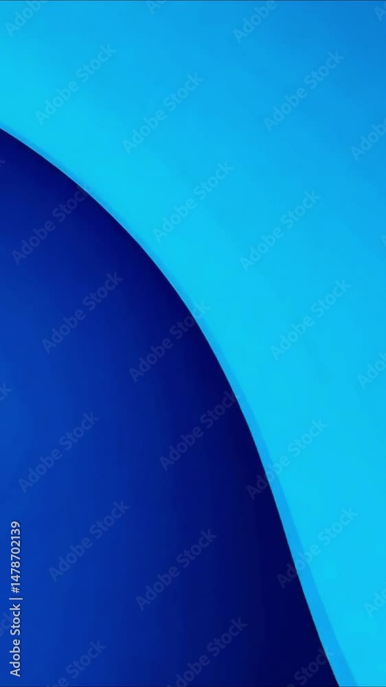 Exploring abstract shapes and vibrant blue shades with smooth curves in a serene environment