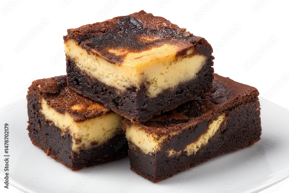 Cream Cheese Brownies With Chocolate And Vanilla Swirls On A transparent Background Cream Cheese Brownies With Chocolate And Vanilla Swirls On A transparent Background