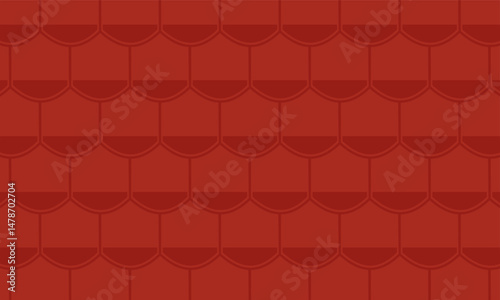 Seamless tile roof pattern. tile roof background. Roof tile vector texture pattern.