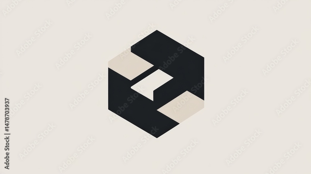 Geometric hexagon with abstract letter F, perfect for modern design projects Geometric hexagon with abstract letter F, perfect for modern design projects