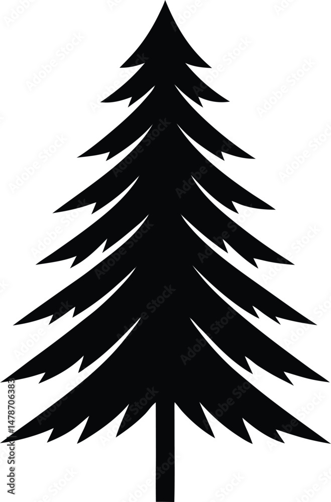 Fototapeta premium Pine Tree Icon Vector Art Illustration