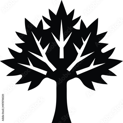 Plane Tree Icon Vector Art Illustration