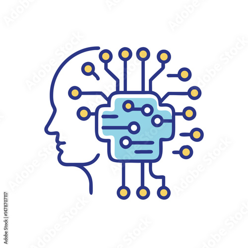 Artificial Intelligence, AI vector colorful icon